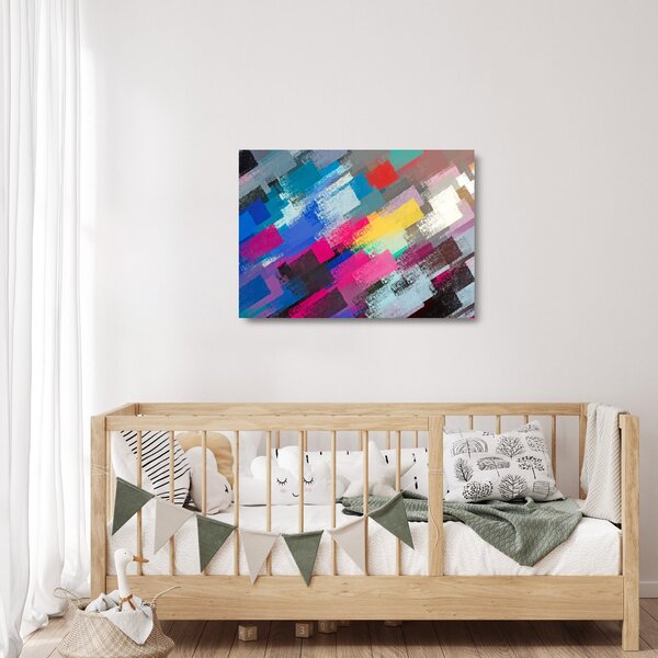 Sklenený obraz - Farebné ťahy štetcom (70x50 cm)