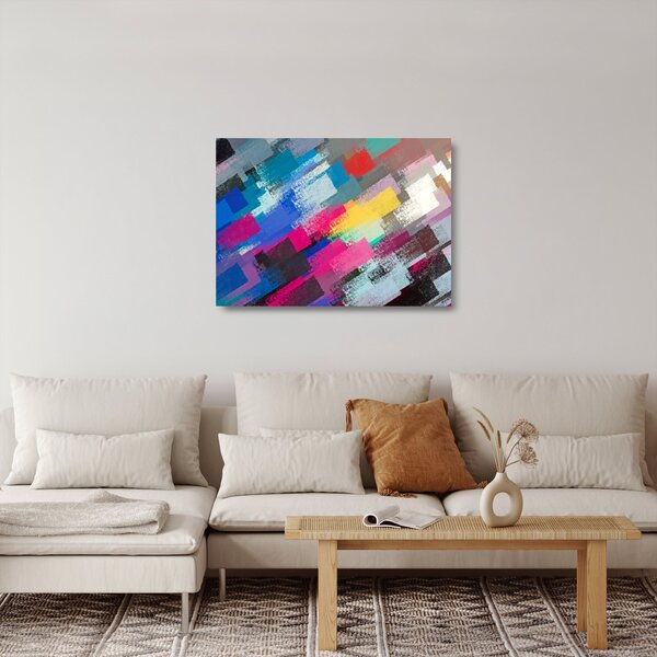 Sklenený obraz - Farebné ťahy štetcom (70x50 cm)