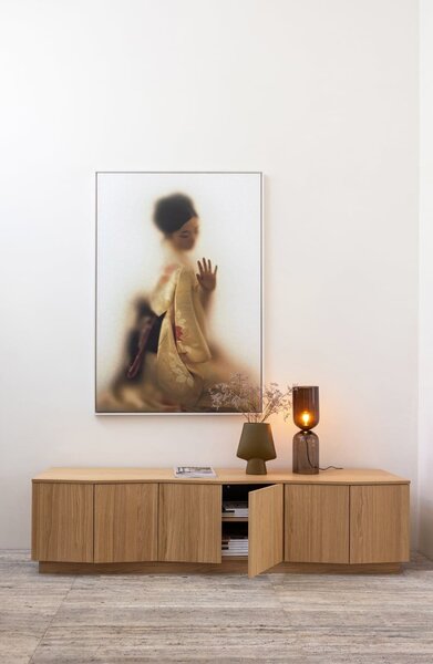 MUZZA TV stolík Mazu 200 x 45 cm prírodný