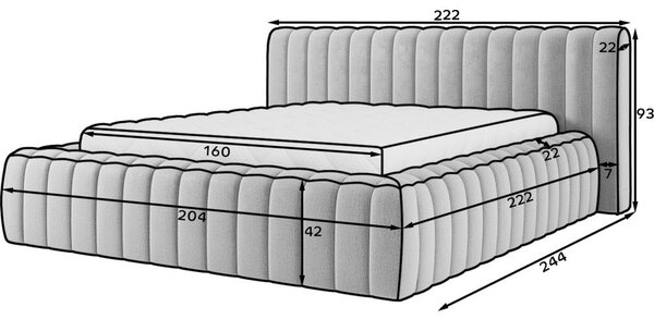 Béžová čalúnená dvojlôžková posteľ s úložným priestorom s roštom 160x200 cm Carilla – ELTAP