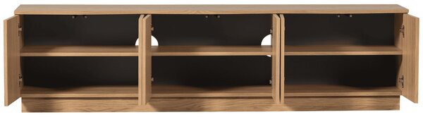 MUZZA TV stolík Mazu 200 x 45 cm prírodný