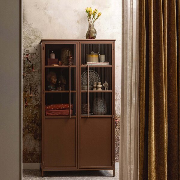MUZZA Vitrína Display 99 x 170 cm hnědá