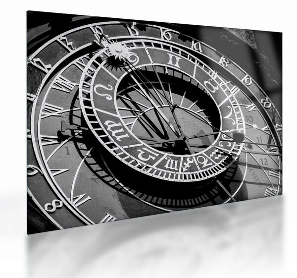 Sklenený obraz - Astronomické hodiny, Praha, Česká Republika (70x50 cm)