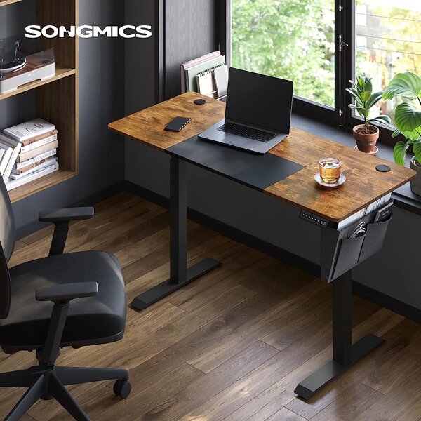 SONGMICS Písací stôl Vasagle Foral elektricky nastaviteľný 120 cm hnedý