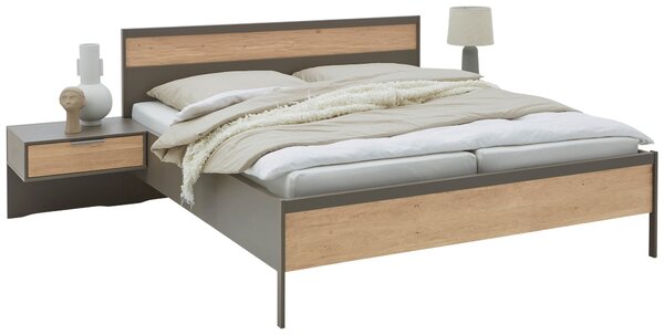 POSTEĽ S NOČNÝMI STOLÍKMI, 180/200 cm, farba duba, bridlicová Dieter Knoll - Postele