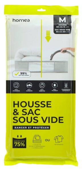 Vákuový plastový úložný box pod posteľ 60x45x15 cm – Homéa