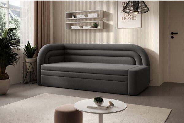 Taupe zamatová rozkladacia/s úložným priestorom pohovka ľavý roh 223 cm Fabillo – ELTAP