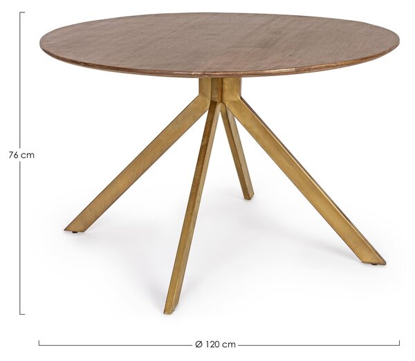 MUZZA Jedálenský stôl Erma Ø 120 cm hnedý