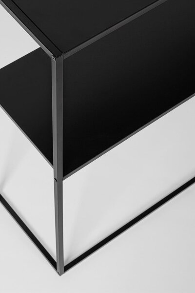 MUZZA Konzolový stolík 78 x 27 cm Qus čierny