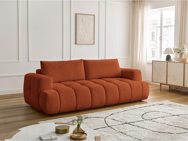 Rozkladacia/s úložným priestorom pohovka v tehlovej farbe 251 cm Fuji – Bobochic Paris