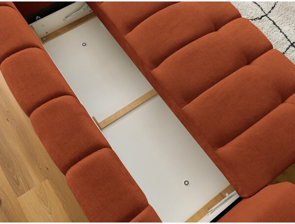 Rozkladacia/s úložným priestorom pohovka v tehlovej farbe 251 cm Fuji – Bobochic Paris