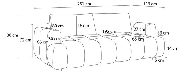 Rozkladacia/s úložným priestorom pohovka v tehlovej farbe 251 cm Fuji – Bobochic Paris