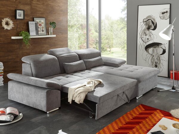 ROHOVÁ SEDAČKA, textil, kompozitné drevo, sivá MID.YOU - Sedačky, Online Only