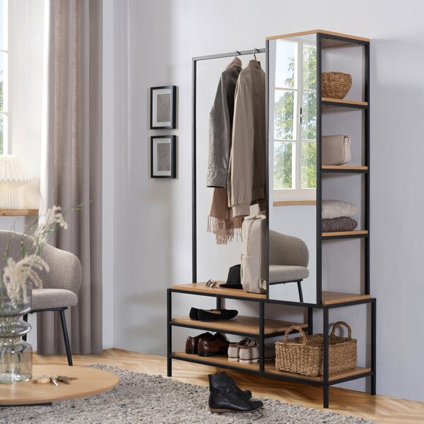 PREDSIEŇOVÝ NÁBYTOK, prírodná farba, čierna, 110/177/40 cm MID.YOU - Online Only drobný nábytok, Online Only