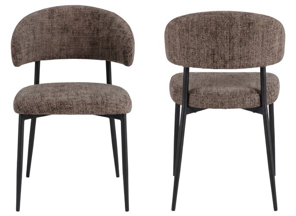 IRIS Tlmená Hnedá (látka Juto 24) / čierna konštrukcia – MODERNÁ ČALÚNENÁ STOLIČKA DO OBÝVAČKY/JEDÁLNE BOHO