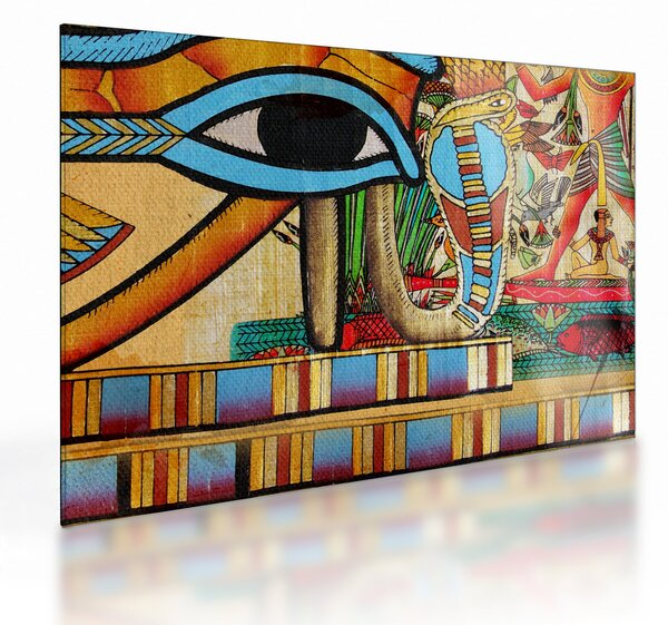 Sklenený obraz s egyptskými motívmi (70x50 cm)