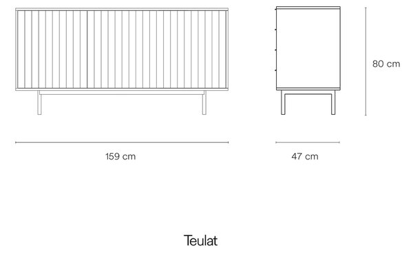 MUZZA Komoda Sierra 159 x 47 cm černá