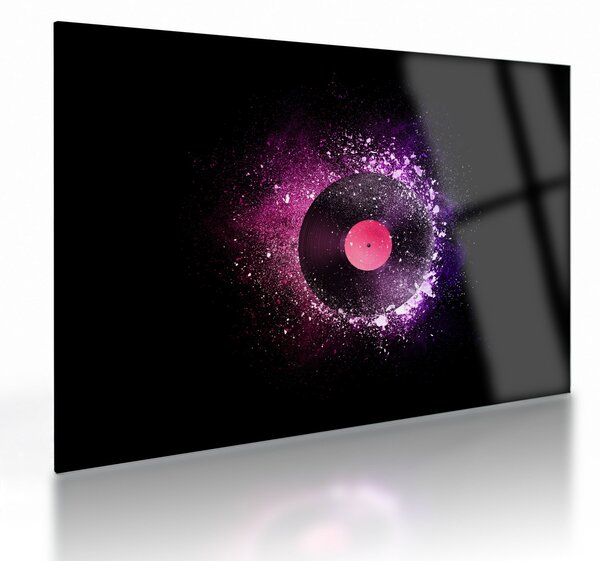 Sklenený obraz - Vinylová doska v ružovo-fialových (70x50 cm)