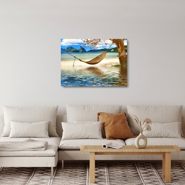 Sklenený obraz - Relax na pláži (70x50 cm)