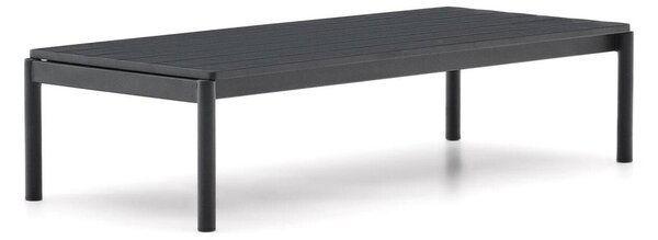MUZZA Záhradný konferenčný stolík rellos 144 x 63 cm čierny
