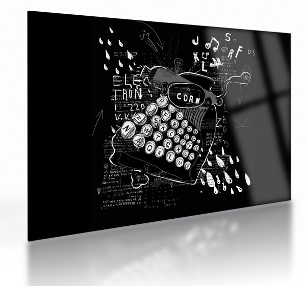 Sklenený obraz - Kresba v Banksyho štýle (70x50 cm)