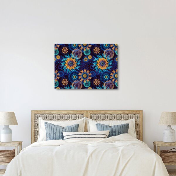 Sklenený obraz - 3D kvety (70x50 cm)