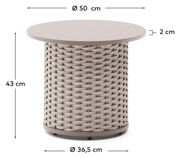 MUZZA Záhradný konferenčný stolík delis Ø 50 cm béžový