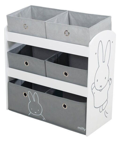 Biely/sivý detský organizér na hračky 63,5x29,5x60 cm Miffy – Roba