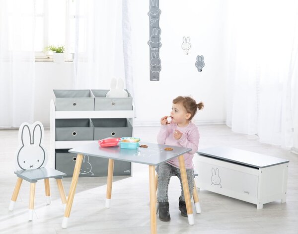 Biely/sivý detský organizér na hračky 63,5x29,5x60 cm Miffy – Roba