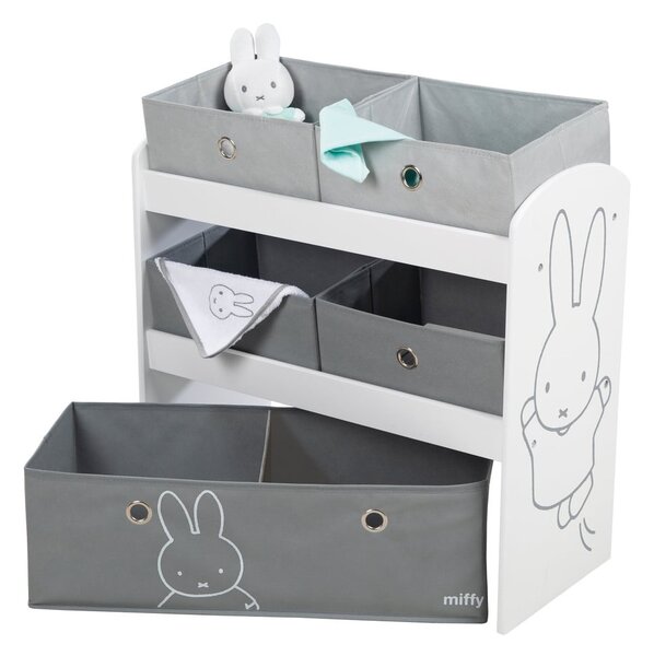 Biely/sivý detský organizér na hračky 63,5x29,5x60 cm Miffy – Roba