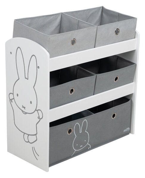Biely/sivý detský organizér na hračky 63,5x29,5x60 cm Miffy – Roba