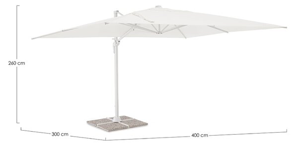 MUZZA SLNEČNÍK GEVA 3 X 4 BIELY