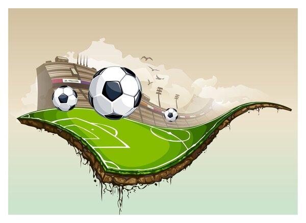 Sklenený obraz - Futbalové ihrisko (70x50 cm)