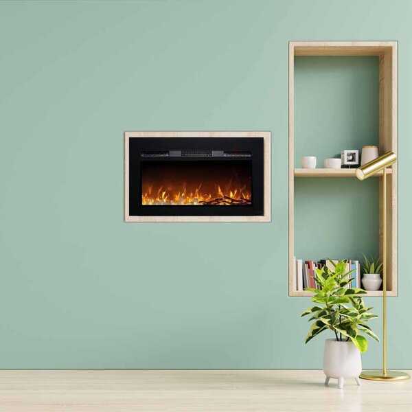 Moderný elektrický krb ElectricSun Paula Glass XS, vstavané, nástenné a podlahové, so zvukom, 10 farieb plameňa, s aplikácia a diaľkové ovládanie, Š10