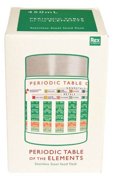Krémová/v striebornej farbe termoska na jedlo/detská 450 ml Periodic Table – Rex London