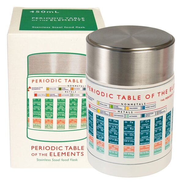 Krémová/v striebornej farbe termoska na jedlo/detská 450 ml Periodic Table – Rex London