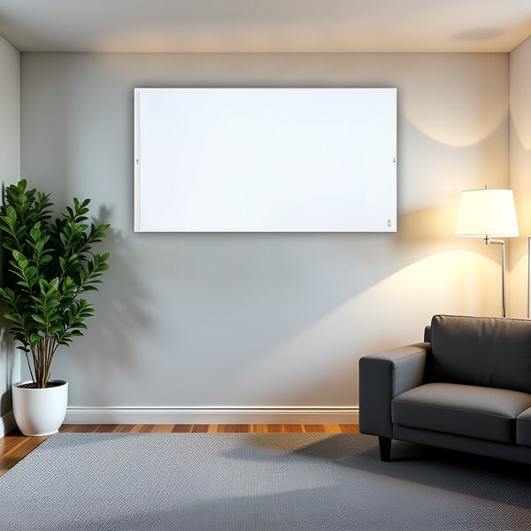 Infračervený sálavý ohrievač ElectricSun 720W Biely, elektrické vykurovanie s termostatu, na montáž na stenu a strop, 120x62cm