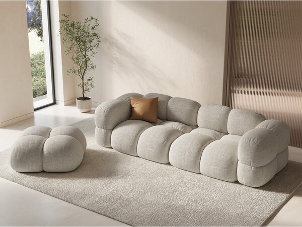 Béžová zamatová podnožka Loretto – Cosmopolitan Design