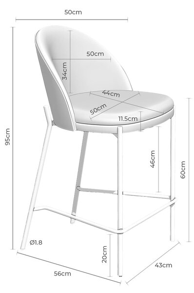 MUZZA Barová stolička CARCASON 66 cm sivá