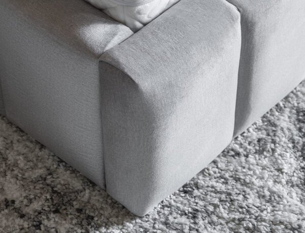 Svetlosivá čalúnená dvojlôžková posteľ s úložným priestorom s roštom 140x200 cm Lamica – ELTAP