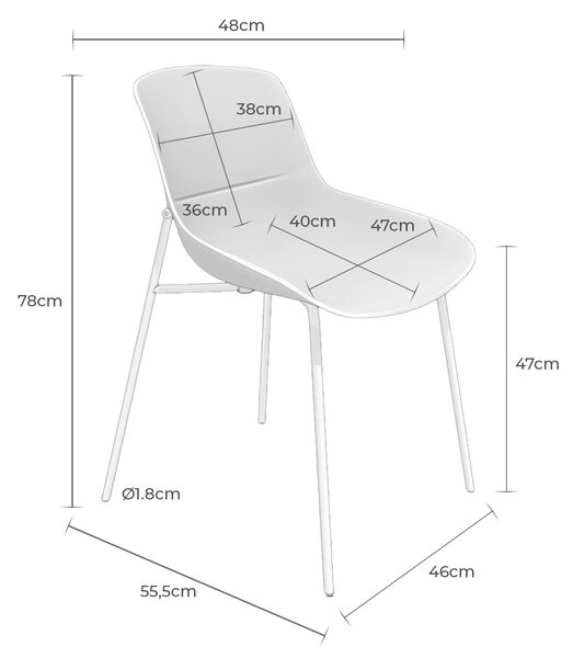 MUZZA Jedálenská stolička LETTA 47 cm zelená