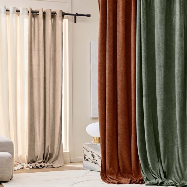 Svetlohnedý záves z materiálu buklé 140x260 cm Winona – douceur d'intérieur