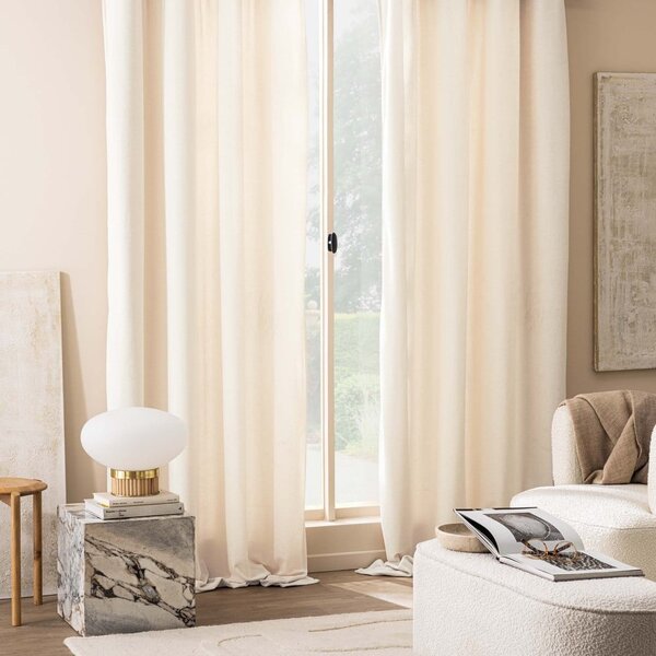 Krémový záves z materiálu buklé 140x260 cm Winona – douceur d'intérieur