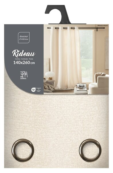 Krémový záves z materiálu buklé 140x260 cm Winona – douceur d'intérieur