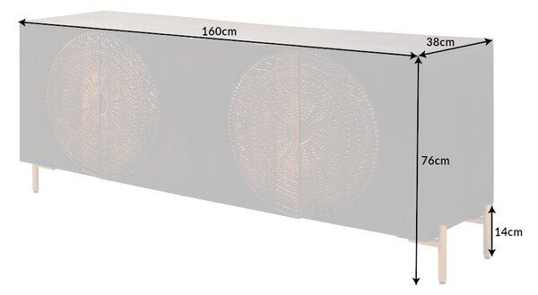 Dizajnová komoda Fernanda 160 cm čierne mango