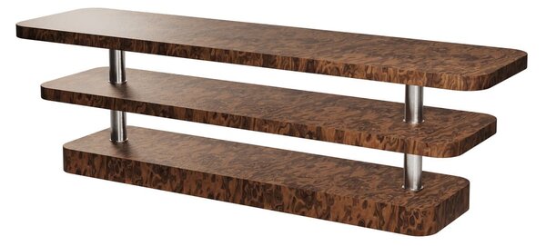 MUZZA TV stolík Rel 160 x 47 cm hnedo-strieborný