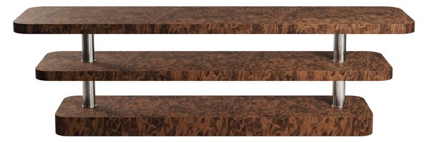 MUZZA TV stolík Rel 160 x 47 cm hnedo-strieborný