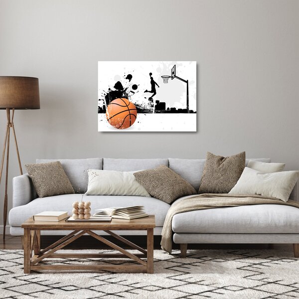 Sklenený obraz - Hráč basketbalu (70x50 cm)