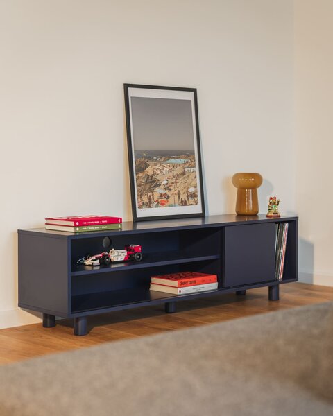 MUZZA TV stolík Pop 160 x 46 cm modrý