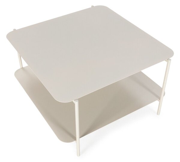 Krémovobiely kovový konferenčný stolík 70x73 cm Beatrix – MOME